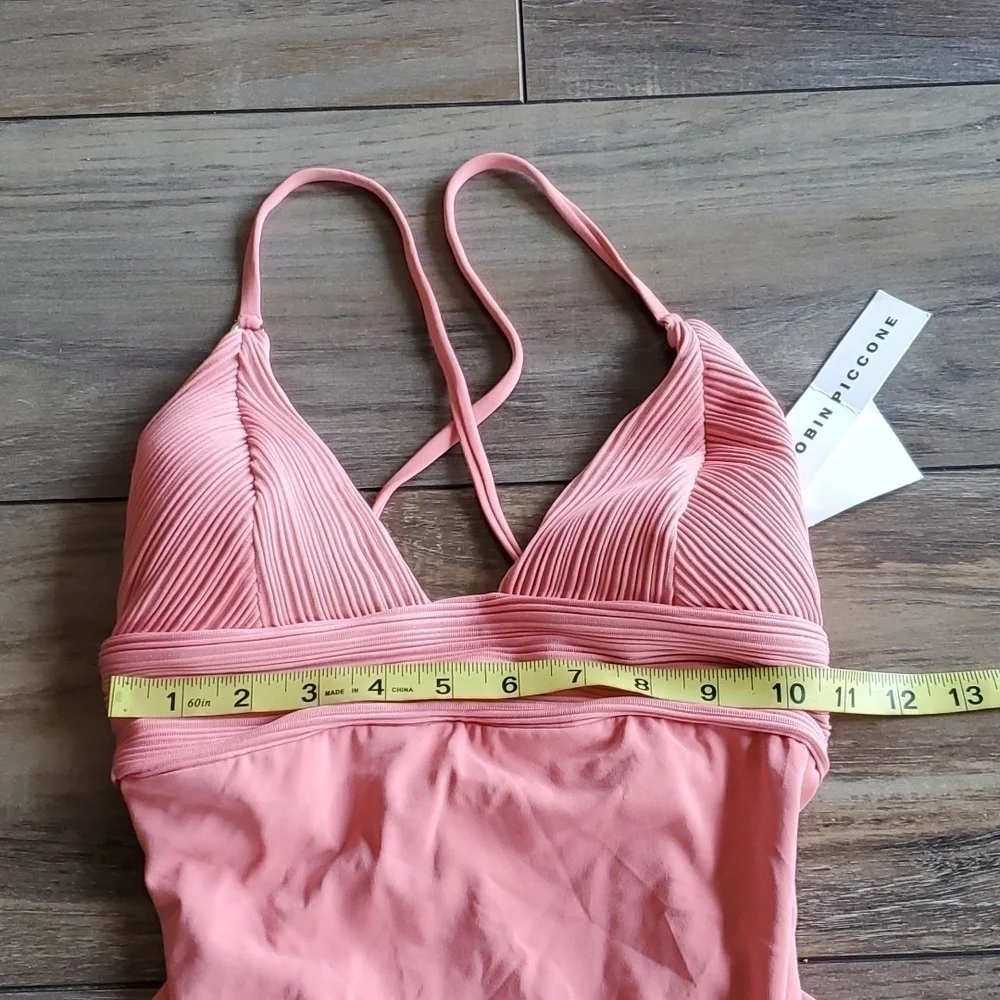 NWT Robin Piccone Lily Womens Pink Lemonade One Piece Swim Sz 6